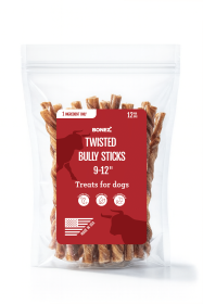 Bonez, Twisted Bully Stick, 12 Sticks, 6 or 10 Inch (size: 10 Inch)
