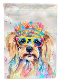 Yorkshire Terrier Hippie Dawg House Flag Large Porch Sleeve Pole Decorative Outside Yard Banner Artwork Wall Hanging, Polyester, House Size, Multicolo (Default: Default)