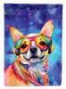 Chihuahua Hippie Dawg House Flag Large Porch Sleeve Pole Decorative Outside Yard Banner Artwork Wall Hanging, Polyester, House Size, Multicolor