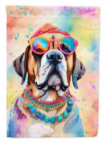 Mastiff Hippie Dawg House Flag Large Porch Sleeve Pole Decorative Outside Yard Banner Artwork Wall Hanging, Polyester, House Size, Multicolor (Default: Default)