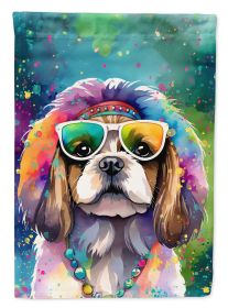 Shih Tzu Hippie Dawg House Flag Large Porch Sleeve Pole Decorative Outside Yard Banner Artwork Wall Hanging, Polyester, House Size, Multicolor (Default: Default)