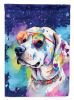Hippie Dawg House Flag Large Porch Sleeve Pole Decorative Outside Yard Banner Artwork Wall Hanging, Polyester, House Size, Multicolor