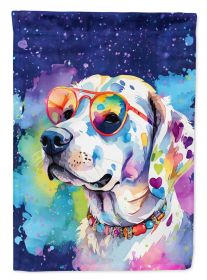 Hippie Dawg House Flag Large Porch Sleeve Pole Decorative Outside Yard Banner Artwork Wall Hanging, Polyester, House Size, Multicolor (Default: Default)