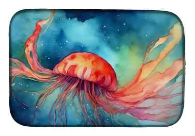Jellyfish Dish Drying Mat Absorbent Dish Drying Mat Pad for Kitchen Counter Dish Drainer Mat for Countertop, 14 x 21", Multicolor (Default: Default)