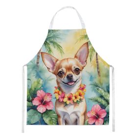 Chihuahua Luau Apron Cooking Kitchen Server Baking Crafts Gardening for Adult Women Men, Unisex, Large, Multicolor (Default: Default)