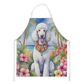 White Poodle Luau Apron Cooking Kitchen Server Baking Crafts Gardening for Adult Women Men, Unisex, Large, Multicolor (Default: Default)