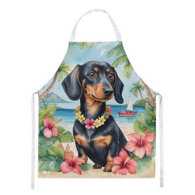 Dachshund Luau Apron Cooking Kitchen Server Baking Crafts Gardening for Adult Women Men, Unisex, Large, Multicolor (Default: Default)