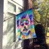 Westie Hippie Dawg House Flag Large Porch Sleeve Pole Decorative Outside Yard Banner Artwork Wall Hanging, Polyester, House Size, Multicolor