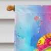 Dachshund Hippie Dawg House Flag Large Porch Sleeve Pole Decorative Outside Yard Banner Artwork Wall Hanging, Polyester, House Size, Multicolor