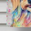 Yorkshire Terrier Hippie Dawg House Flag Large Porch Sleeve Pole Decorative Outside Yard Banner Artwork Wall Hanging, Polyester, House Size, Multicolo