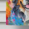 Bernese Mountain Dog Hippie Dawg House Flag Large Porch Sleeve Pole Decorative Outside Yard Banner Artwork Wall Hanging, Polyester, House Size, Multic