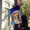 Bernese Mountain Dog Hippie Dawg House Flag Large Porch Sleeve Pole Decorative Outside Yard Banner Artwork Wall Hanging, Polyester, House Size, Multic