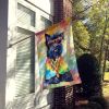Scottish Terrier Hippie Dawg House Flag Large Porch Sleeve Pole Decorative Outside Yard Banner Artwork Wall Hanging, Polyester, House Size, Multicolor