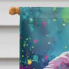 Shih Tzu Hippie Dawg House Flag Large Porch Sleeve Pole Decorative Outside Yard Banner Artwork Wall Hanging, Polyester, House Size, Multicolor