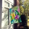 Orchids in Watercolor House Flag Large Porch Sleeve Pole Decorative Outside Yard Banner Artwork Wall Hanging, Polyester, House Size, Multicolor