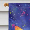 Chihuahua Hippie Dawg House Flag Large Porch Sleeve Pole Decorative Outside Yard Banner Artwork Wall Hanging, Polyester, House Size, Multicolor