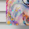 Samoyed Hippie Dawg House Flag Large Porch Sleeve Pole Decorative Outside Yard Banner Artwork Wall Hanging, Polyester, House Size, Multicolor