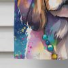 Shih Tzu Hippie Dawg House Flag Large Porch Sleeve Pole Decorative Outside Yard Banner Artwork Wall Hanging, Polyester, House Size, Multicolor