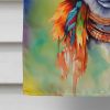 Hippie Animal Fox House Flag Large Porch Sleeve Pole Decorative Outside Yard Banner Artwork Wall Hanging, Polyester, House Size, Multicolor