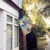 Great Dane Luau House Flag Large Porch Sleeve Pole Decorative Outside Yard Banner Artwork Wall Hanging, Polyester, House Size, Multicolor