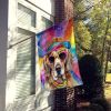 Weimaraner Hippie Dawg House Flag Large Porch Sleeve Pole Decorative Outside Yard Banner Artwork Wall Hanging, Polyester, House Size, Multicolor
