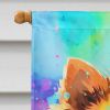 Pomeranian Hippie Dawg House Flag Large Porch Sleeve Pole Decorative Outside Yard Banner Artwork Wall Hanging, Polyester, House Size, Multicolor