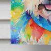 Westie Hippie Dawg House Flag Large Porch Sleeve Pole Decorative Outside Yard Banner Artwork Wall Hanging, Polyester, House Size, Multicolor