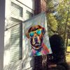 Chocolate Labrador Hippie Dawg House Flag Large Porch Sleeve Pole Decorative Outside Yard Banner Artwork Wall Hanging, Polyester, House Size, Multicol