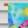 Golden Retriever Hippie Dawg House Flag Large Porch Sleeve Pole Decorative Outside Yard Banner Artwork Wall Hanging, Polyester, House Size, Multicolor
