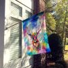 Hippie Animal Stag Deer House Flag Large Porch Sleeve Pole Decorative Outside Yard Banner Artwork Wall Hanging, Polyester, House Size, Multicolor