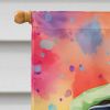 Cavalier Spaniel Hippie Dawg House Flag Large Porch Sleeve Pole Decorative Outside Yard Banner Artwork Wall Hanging, Polyester, House Size, Multicolor