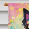 Scottish Terrier Hippie Dawg House Flag Large Porch Sleeve Pole Decorative Outside Yard Banner Artwork Wall Hanging, Polyester, House Size, Multicolor