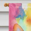 Boston Terrier Hippie Dawg House Flag Large Porch Sleeve Pole Decorative Outside Yard Banner Artwork Wall Hanging, Polyester, House Size, Multicolor