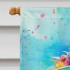 Great Pyrenees Hippie Dawg House Flag Large Porch Sleeve Pole Decorative Outside Yard Banner Artwork Wall Hanging, Polyester, House Size, Multicolor