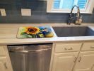 Sunflowers in Watercolor Dish Drying Mat Absorbent Dish Drying Mat Pad for Kitchen Counter Dish Drainer Mat for Countertop, 14 x 21", Multicolor