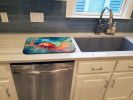 Jellyfish Dish Drying Mat Absorbent Dish Drying Mat Pad for Kitchen Counter Dish Drainer Mat for Countertop, 14 x 21", Multicolor