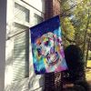 Hippie Dawg House Flag Large Porch Sleeve Pole Decorative Outside Yard Banner Artwork Wall Hanging, Polyester, House Size, Multicolor