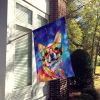 Chihuahua Hippie Dawg House Flag Large Porch Sleeve Pole Decorative Outside Yard Banner Artwork Wall Hanging, Polyester, House Size, Multicolor