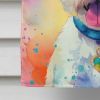 Bichon Frise Hippie Dawg House Flag Large Porch Sleeve Pole Decorative Outside Yard Banner Artwork Wall Hanging, Polyester, House Size, Multicolor