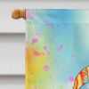 Pug Hippie Dawg House Flag Large Porch Sleeve Pole Decorative Outside Yard Banner Artwork Wall Hanging, Polyester, House Size, Multicolor