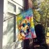 Yellow Labrador Hippie Dawg House Flag Large Porch Sleeve Pole Decorative Outside Yard Banner Artwork Wall Hanging, Polyester, House Size, Multicolor