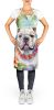 English Bulldog Luau Apron Cooking Kitchen Server Baking Crafts Gardening for Adult Women Men, Unisex, Large, Multicolor