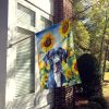 Great Dane in Sunflowers House Flag Large Porch Sleeve Pole Decorative Outside Yard Banner Artwork Wall Hanging, Polyester, House Size, Multicolor