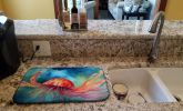 Jellyfish Dish Drying Mat Absorbent Dish Drying Mat Pad for Kitchen Counter Dish Drainer Mat for Countertop, 14 x 21", Multicolor