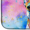 French Bulldog Hippie Dawg Dish Drying Mat Absorbent Dish Drying Mat Pad for Kitchen Counter Dish Drainer Mat for Countertop, 14 x 21", Multicolor