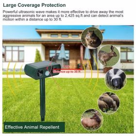 Ultrasonic Animal Repellent Solar Motion Sensor Repellent IPX4 Outdoor Waterproof Type, No Delivery On Weekends (Option: Green)